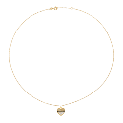 Collier en or jaune et oxydes de zirconium et laque, maman 