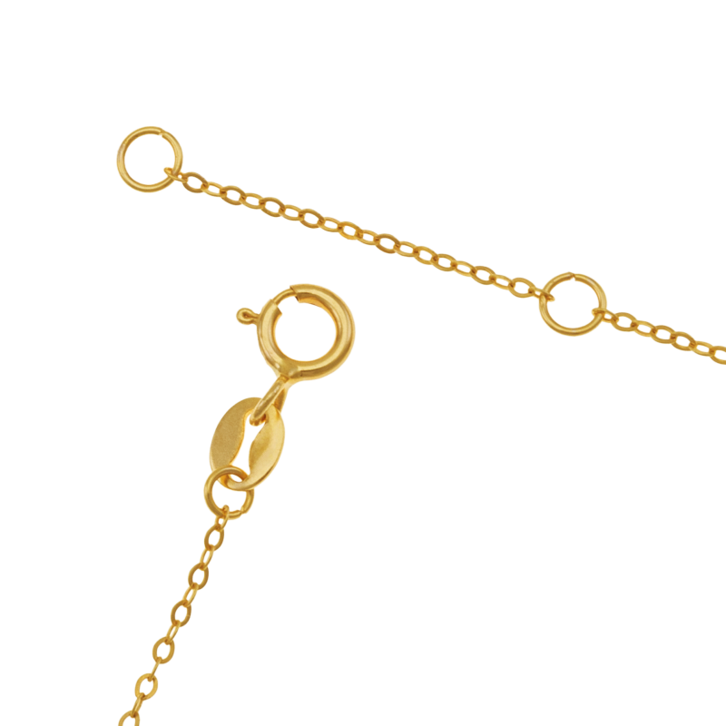 Collier en or jaune et oxydes de zirconium et laque, maman 