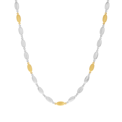 Collier en or jaune et argent rhodié, olive