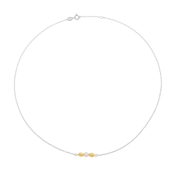 Collier en or jaune et argent rhodié, perle de culture 