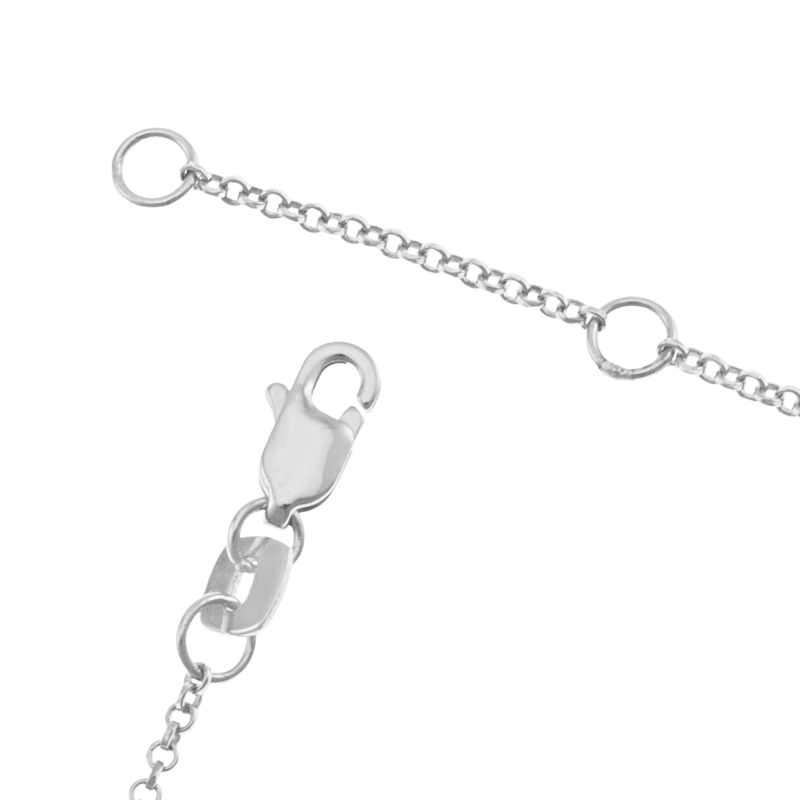 Collier en or jaune et argent rhodié, oxydes de zirconium