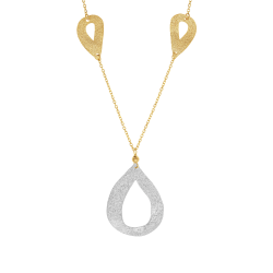 Collier en or jaune et argent rhodié