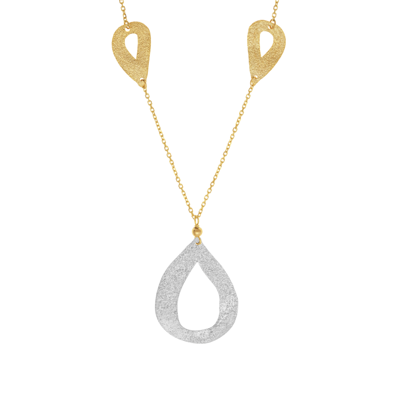 Collier en or jaune et argent rhodié