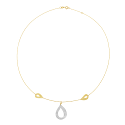 Collier en or jaune et argent rhodié