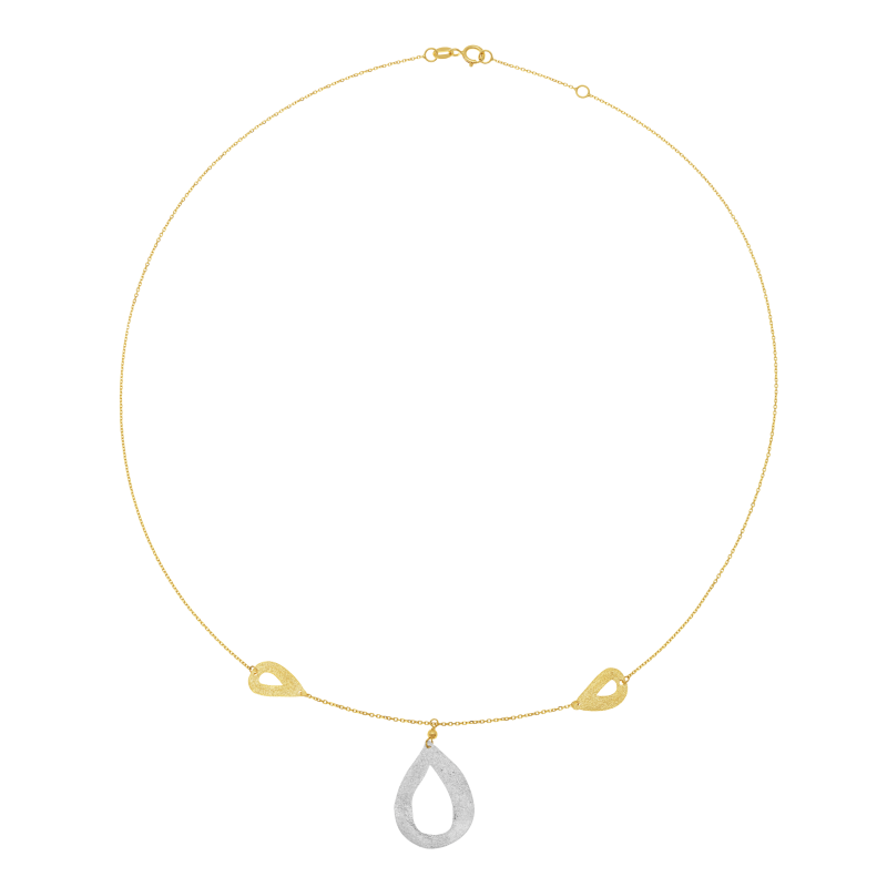 Collier en or jaune et argent rhodié