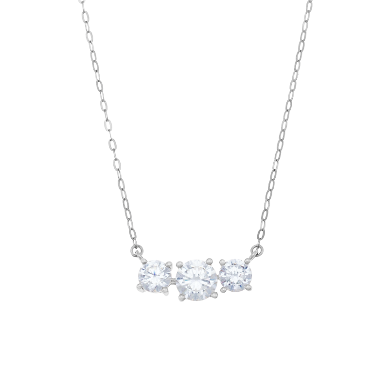 Collier en platine et oxydes de zirconium