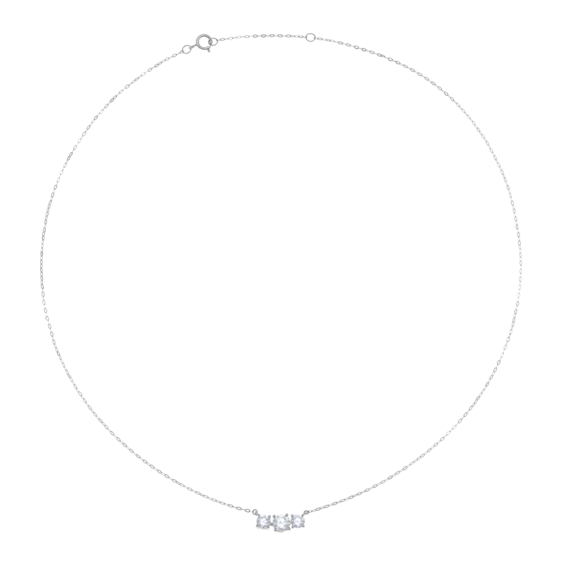 Collier en platine et oxydes de zirconium