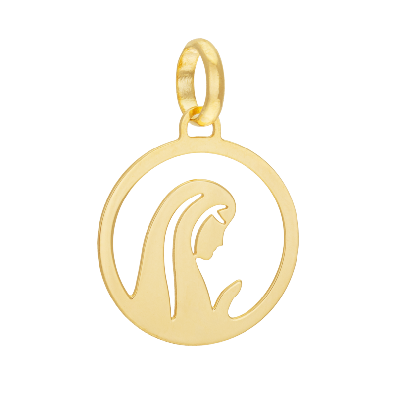 Médaille en or jaune, vierge 
