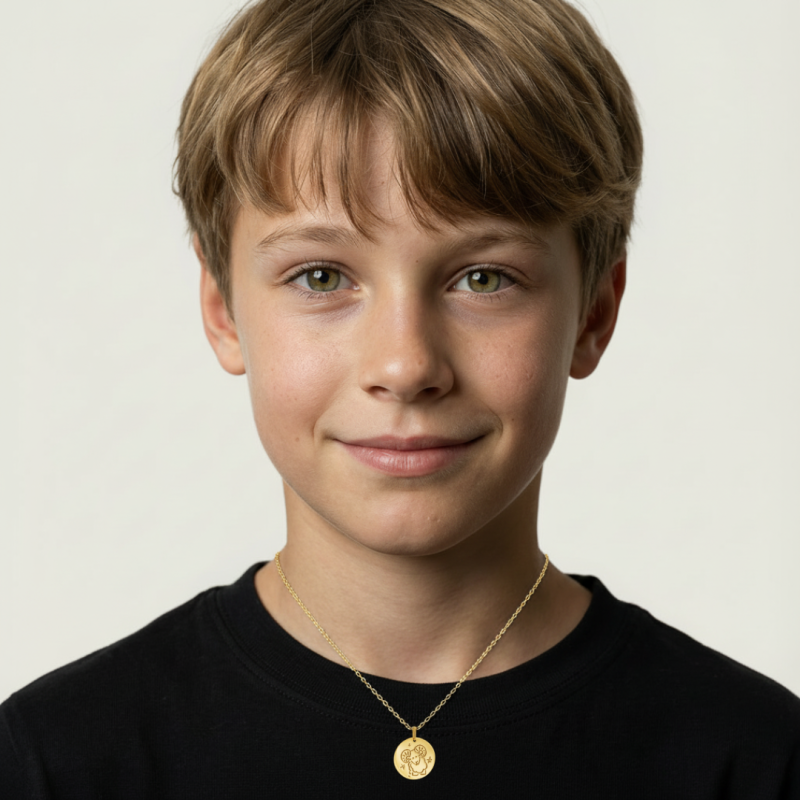 Médaille zodiaque en or jaune, bélier