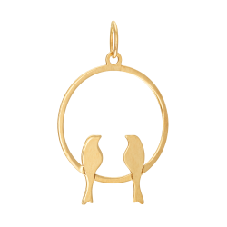Pendentif en or jaune, Inséparables 