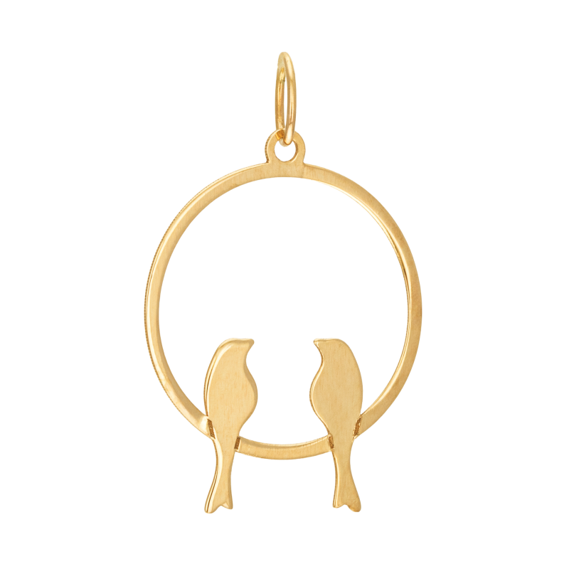 Pendentif en or jaune, Inséparables 