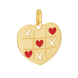Pendentif en or jaune et laque, coeur