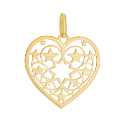 Pendentif en or jaune, coeur ajouré