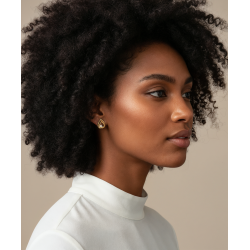 Boucles d'oreilles en or jaune et oxyde de zirconium