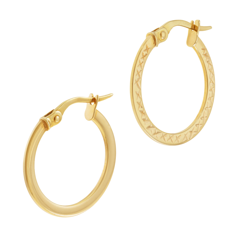 Créoles en or jaune, diamètre 18mm