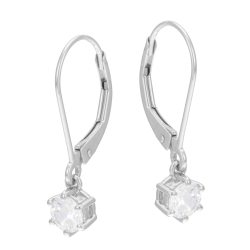 Créoles en platine et oxyde de zirconium