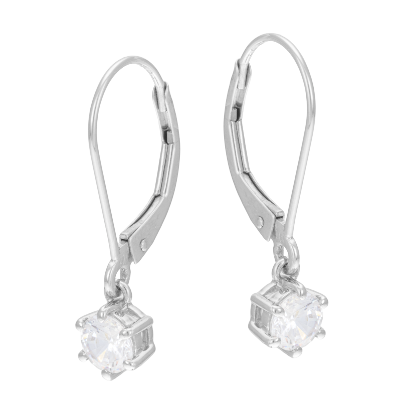 Créoles en platine et oxyde de zirconium