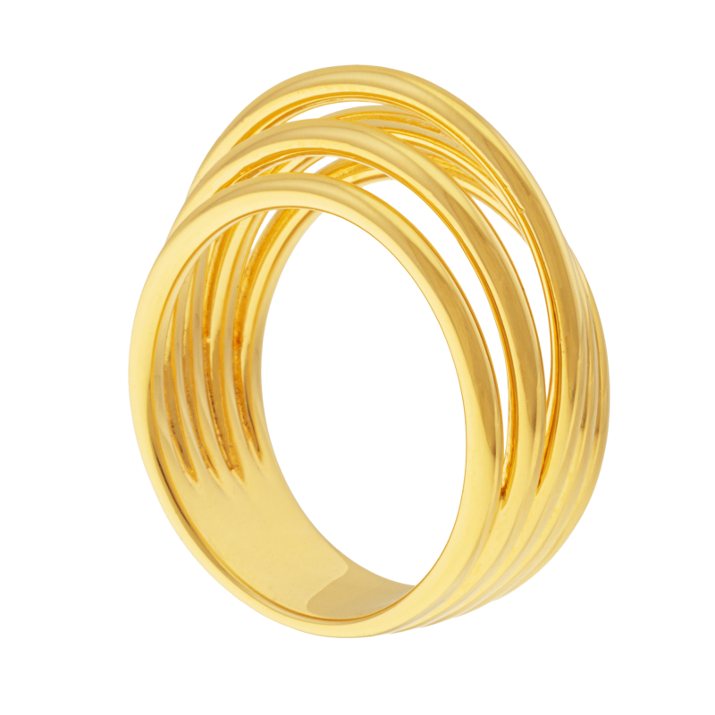 Bague en plaqué or, doré à l'or fin , multi-anneaux