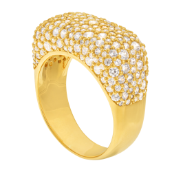 Bague en plaqué or, doré à l'or fin et oxydes de zirconium, pavage