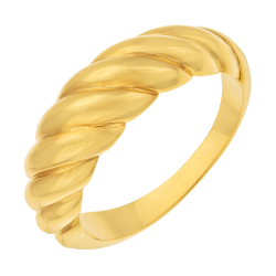 Bague en plaqué or, doré à l'or fin, torsadée