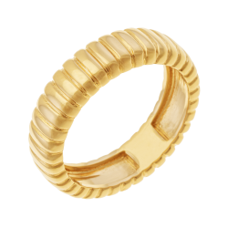 Bague en plaqué or, doré à l'or fin, striée