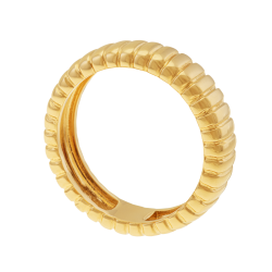 Bague en plaqué or, doré à l'or fin, striée