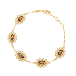 Bracelet en plaqué or et oxydes de zirconium