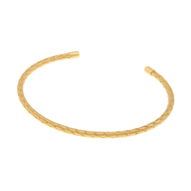 Bracelet jonc en plaqué or, texturé