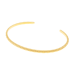 Bracelet jonc en plaqué or, texturé
