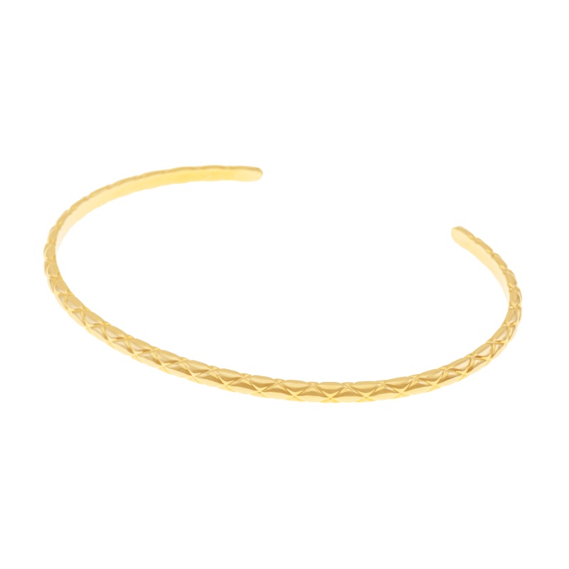 Bracelet jonc en plaqué or, texturé