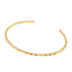 Bracelet jonc en plaqué or, texturé