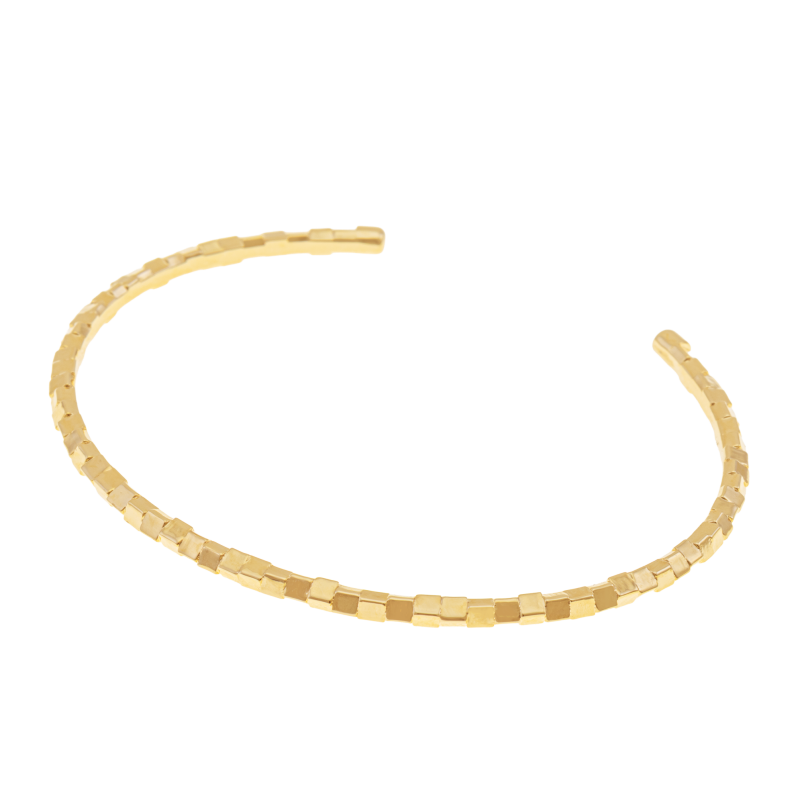 Bracelet jonc en plaqué or, texturé