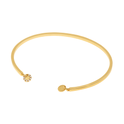 Bracelet jonc en plaqué or et oxydes de zirconium, pampilles
