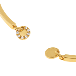 Bracelet jonc en plaqué or et oxydes de zirconium, pampilles