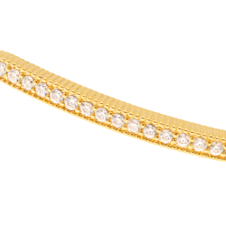 Bracelet jonc en plaqué or et oxydes de zirconium