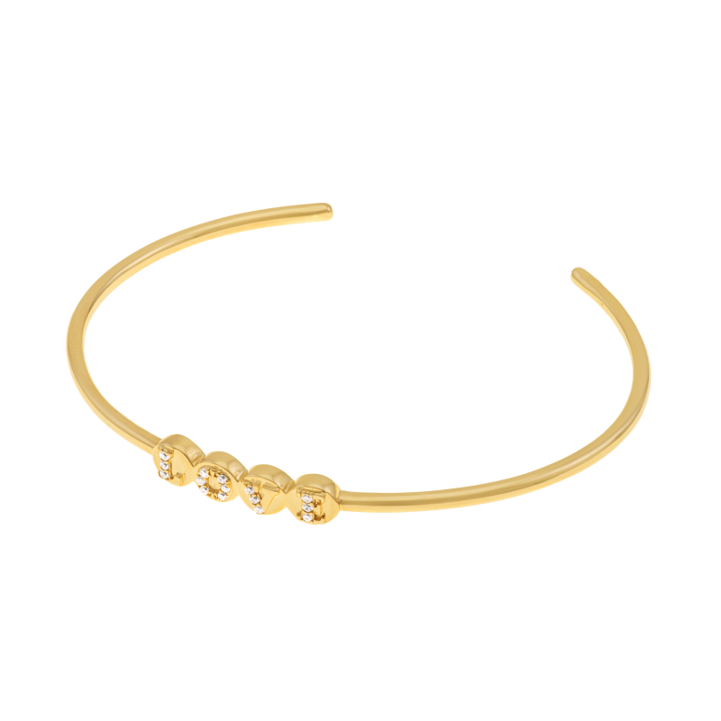 Bracelet jonc en plaqué or et oxydes de zirconium, LOVE