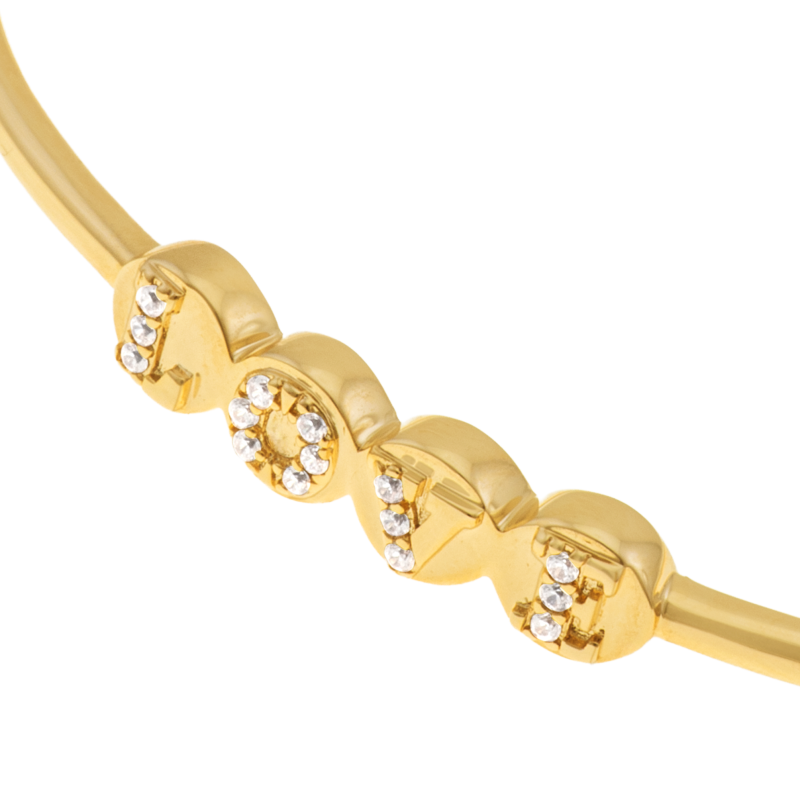 Bracelet jonc en plaqué or et oxydes de zirconium, LOVE