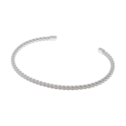 Bracelet jonc en argent rhodié