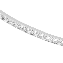 Bracelet jonc en argent rhodié et oxydes de zirconium serti clos