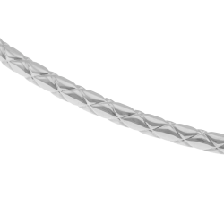 Bracelet jonc en argent rhodié, texturé