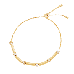 Bracelet en argent doré et oxydes de zirconium