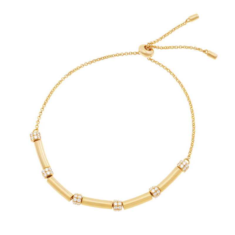 Bracelet en argent doré et oxydes de zirconium