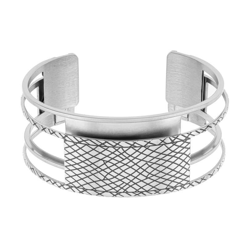 Bracelet jonc Méli Versa en acier et laque, 20mm