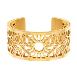 Bracelet jonc Méli Versa en acier doré, 30 mm
