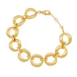 Bracelet en plaqué or, doré à l'or fin, maille ovale