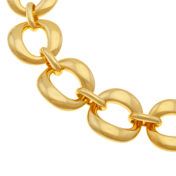Bracelet en plaqué or, doré à l'or fin, maille ovale