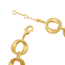 Bracelet en plaqué or, doré à l'or fin, maille ovale