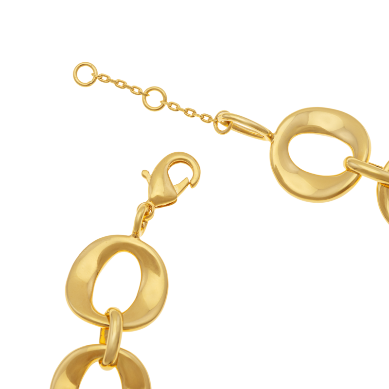 Bracelet en plaqué or, doré à l'or fin, maille ovale