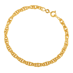 Bracelet en plaqué or, doré à l'or fin, maille torsadée