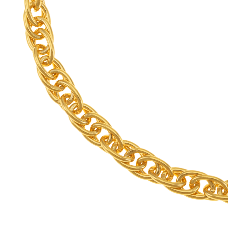 Bracelet en plaqué or, doré à l'or fin, maille torsadée